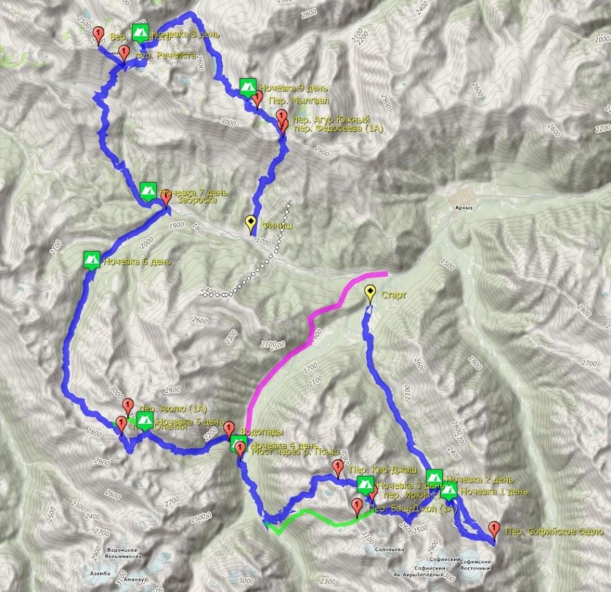 Софийские озера Архыз карта